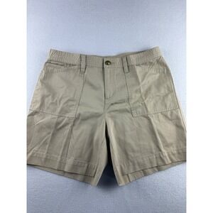 Lauren Ralph Lauren Women's Khaki Cotton Chino Shorts Size 8 Tan Mid Rise